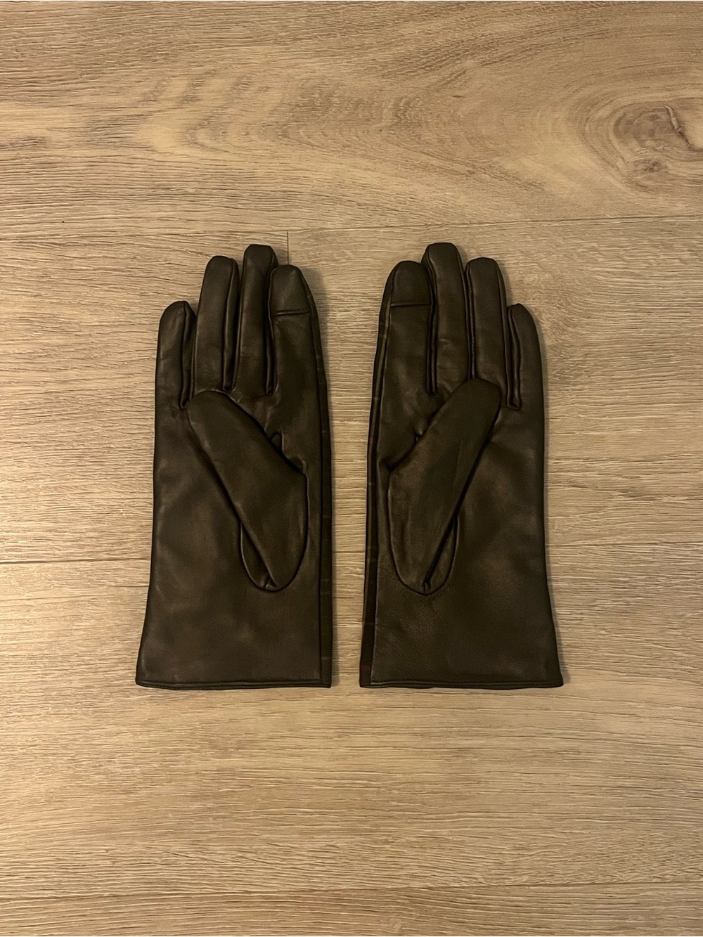 Barbour plaid leather gloves